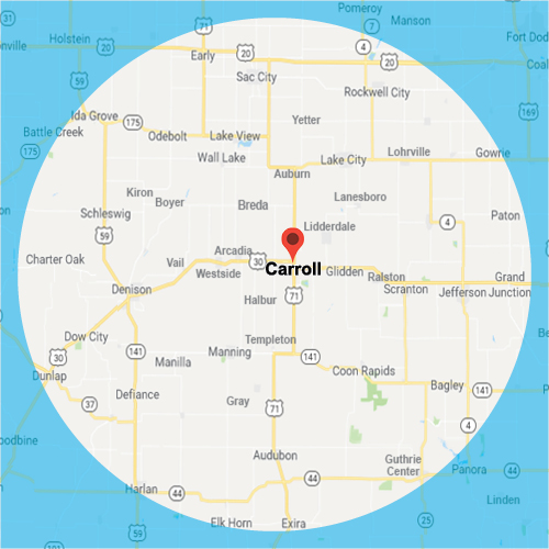 map of Carroll service area